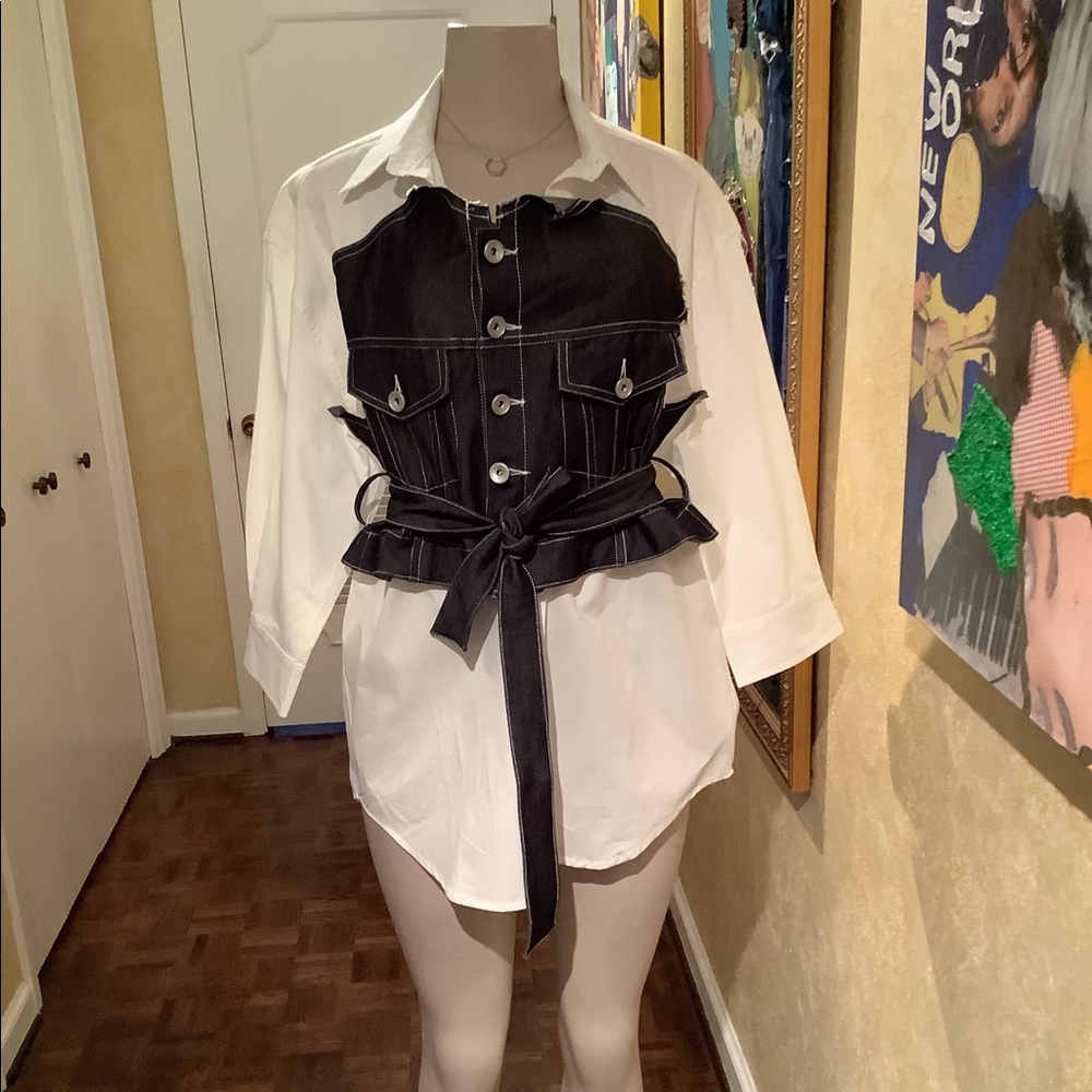 Dream Architect.contrast shirt dress